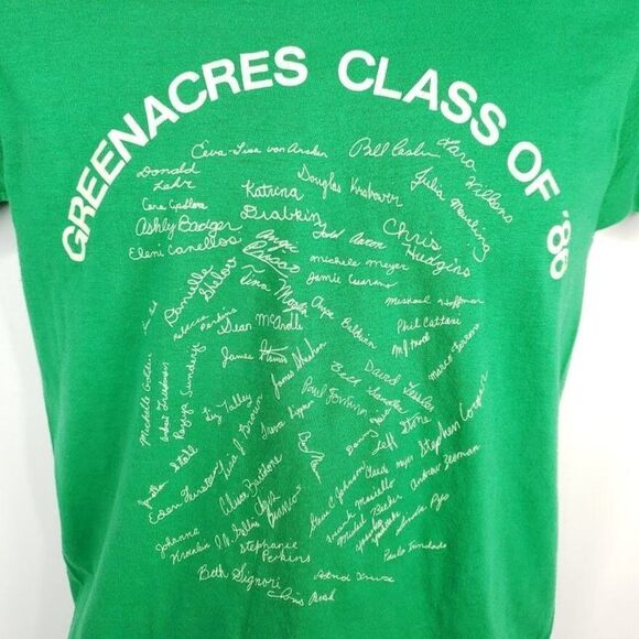 Greenacres High School T Shirt Vintage 80s Class Of 1986 50/50 Made In USA Mens - Picture 2 of 6